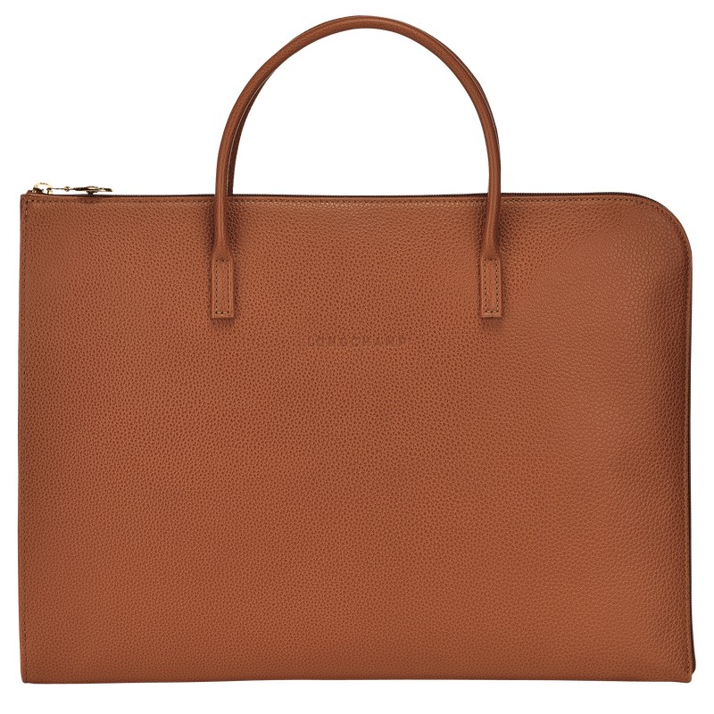 Longchamp Le Foulonné S Briefcase Caramel | TGDR89153