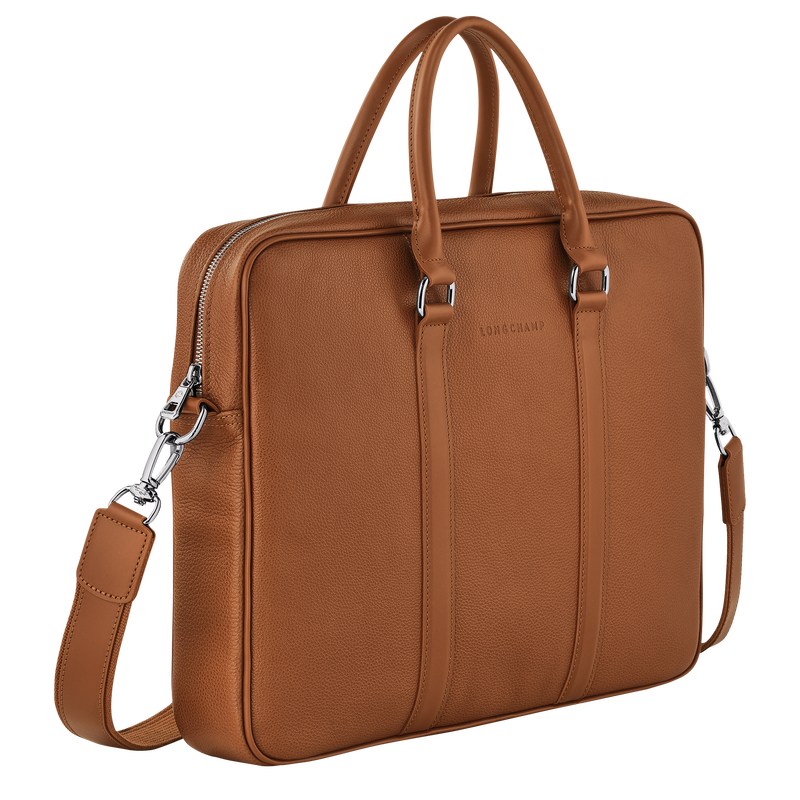 Longchamp Le Foulonné S Briefcase Caramel | LUIH49786