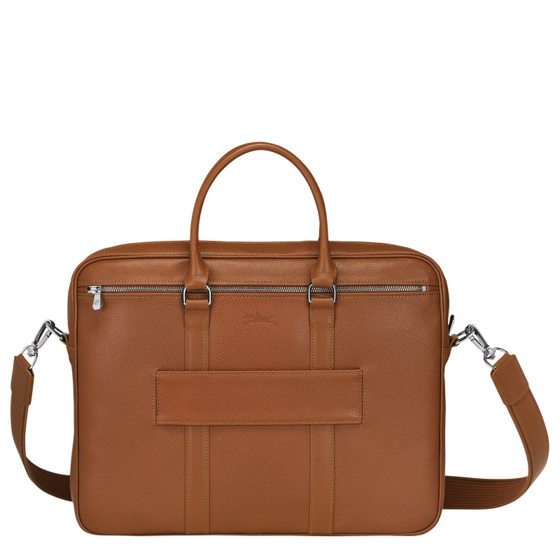 Longchamp Le Foulonné S Briefcase Caramel | LUIH49786