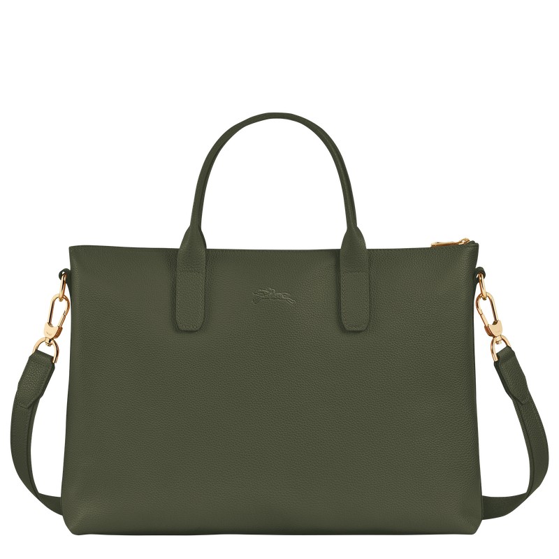 Longchamp Le Foulonné S Briefcase Khaki | BGKQ58962