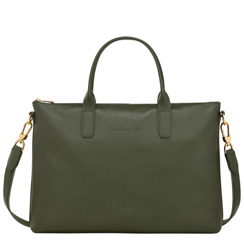 Longchamp Le Foulonné S Briefcase Khaki | BGKQ58962