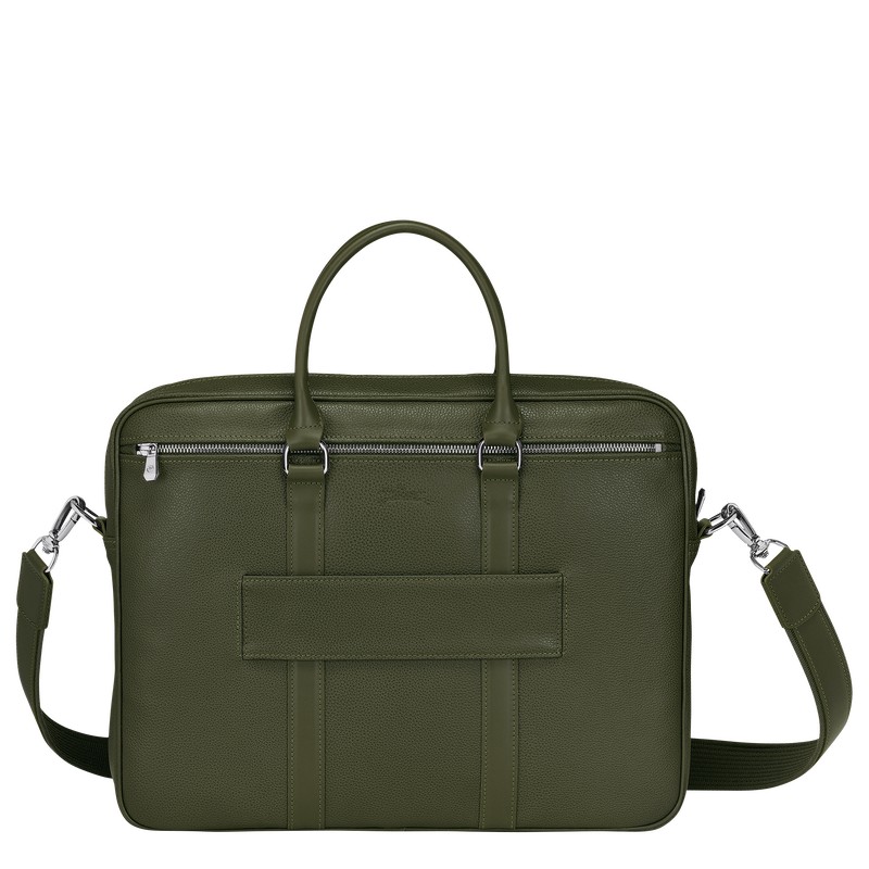 Longchamp Le Foulonné S Briefcase Khaki | TIJL64310