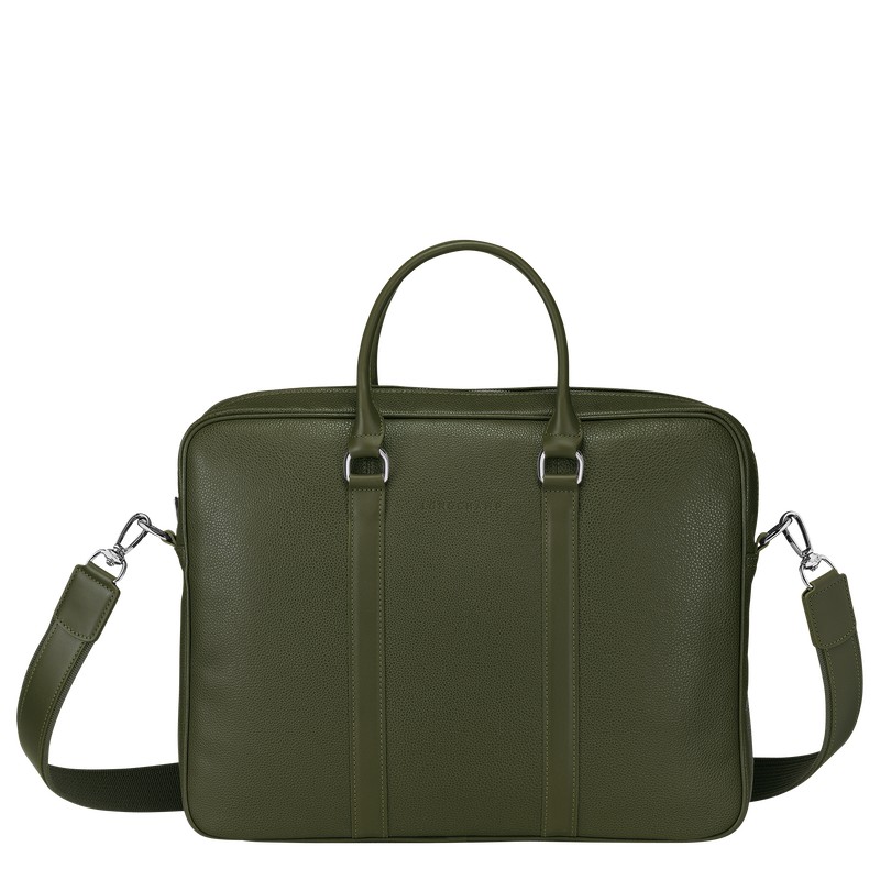 Longchamp Le Foulonné S Briefcase Khaki | TIJL64310