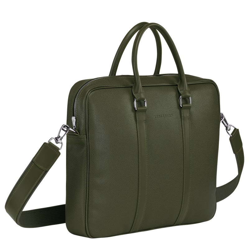 Longchamp Le Foulonné S Briefcase Khaki | RESK02168