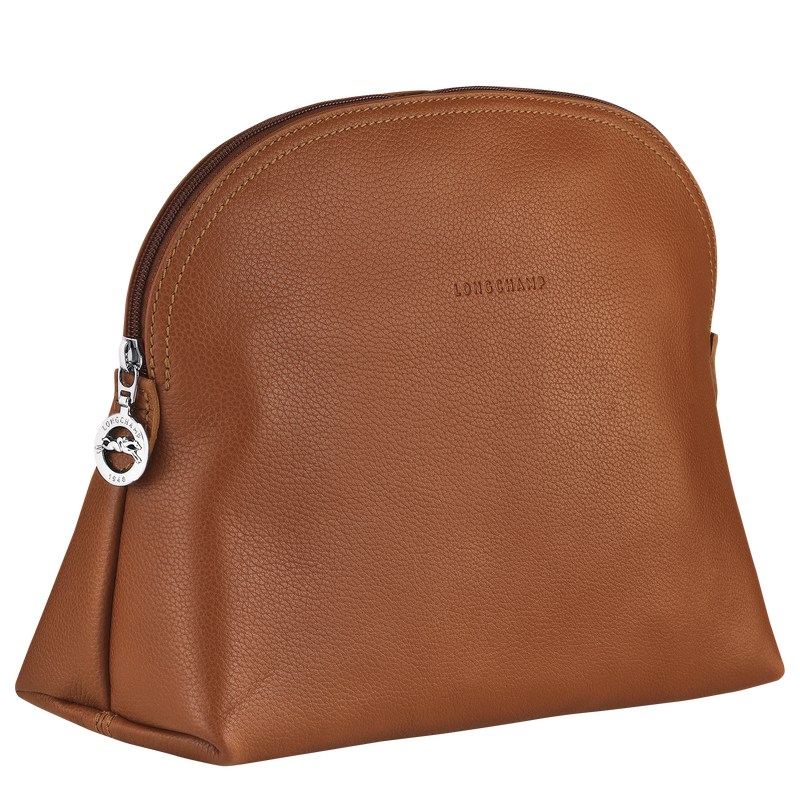 Longchamp Le Foulonné Toiletry Case Caramel | IKAJ65318