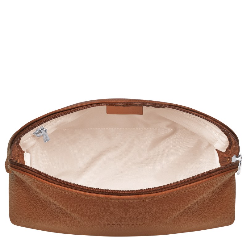 Longchamp Le Foulonné Toiletry Case Caramel | IKAJ65318