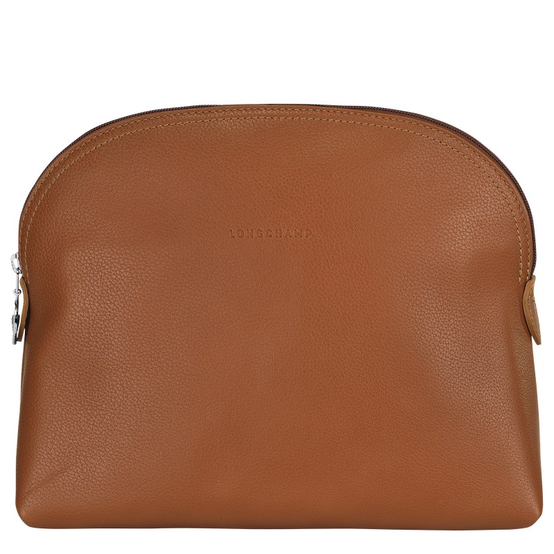 Longchamp Le Foulonné Toiletry Case Caramel | IKAJ65318