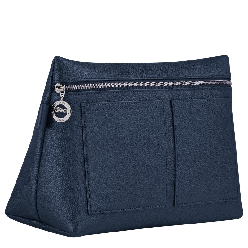 Longchamp Le Foulonné Toiletry Case Donkerblauw | MLBU65809