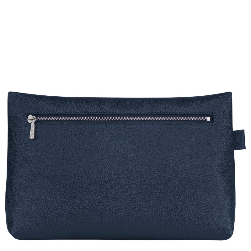 Longchamp Le Foulonné Toiletry Case Donkerblauw | MLBU65809