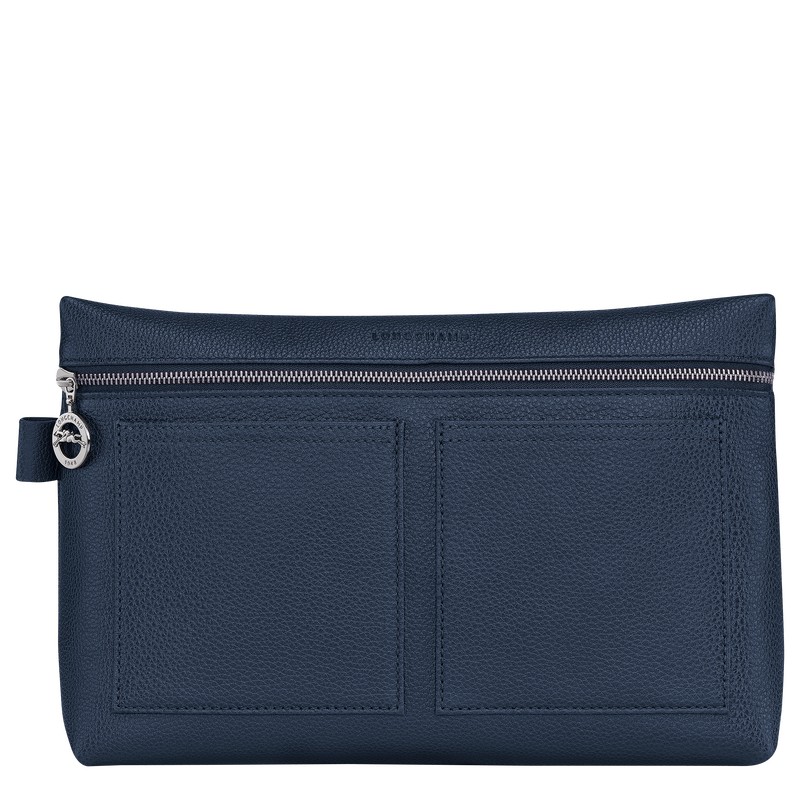 Longchamp Le Foulonné Toiletry Case Donkerblauw | MLBU65809