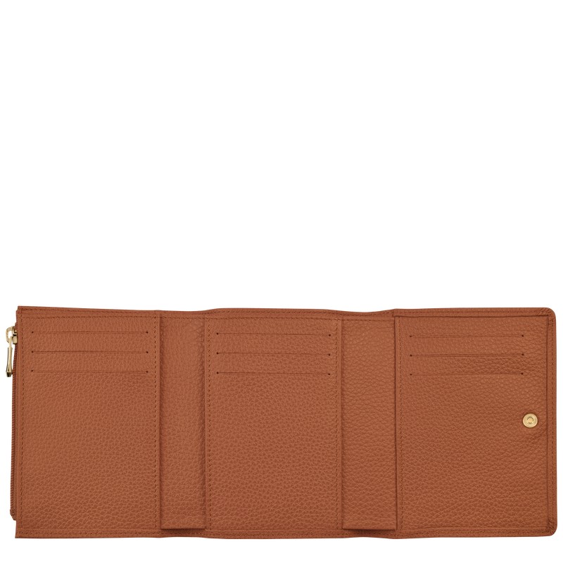 Longchamp Le Foulonné Wallet Caramel | LRXO26935