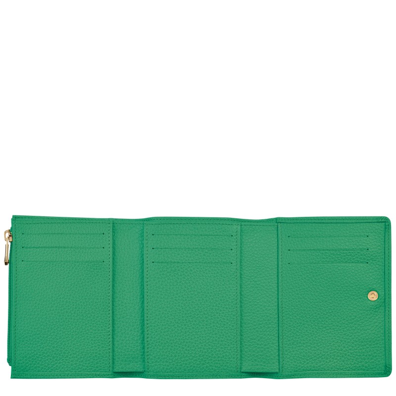 Longchamp Le Foulonné Wallet Groen | UQVH87145