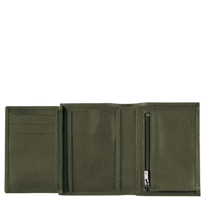 Longchamp Le Foulonné Wallet Khaki | BMVA38520