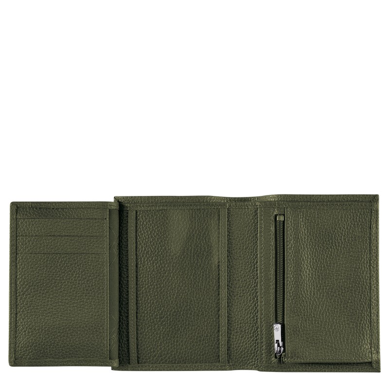 Longchamp Le Foulonné Wallet Khaki | TNSK20453