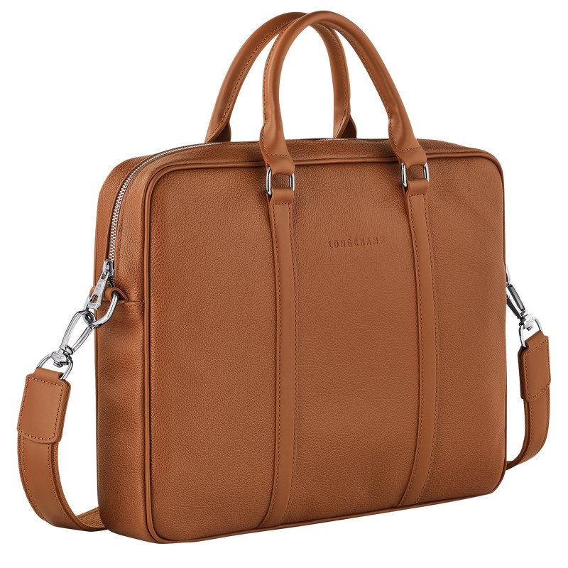 Longchamp Le Foulonné Xs Briefcase Caramel | JXGU78503