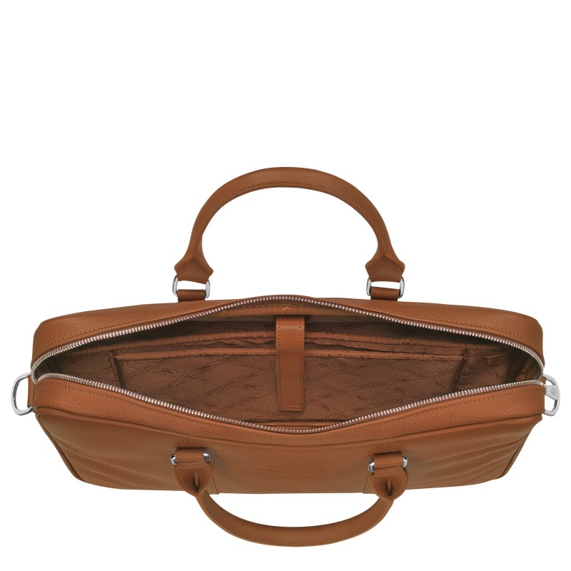 Longchamp Le Foulonné Xs Briefcase Caramel | JXGU78503