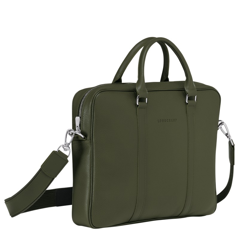 Longchamp Le Foulonné Xs Briefcase Khaki | USEM65807