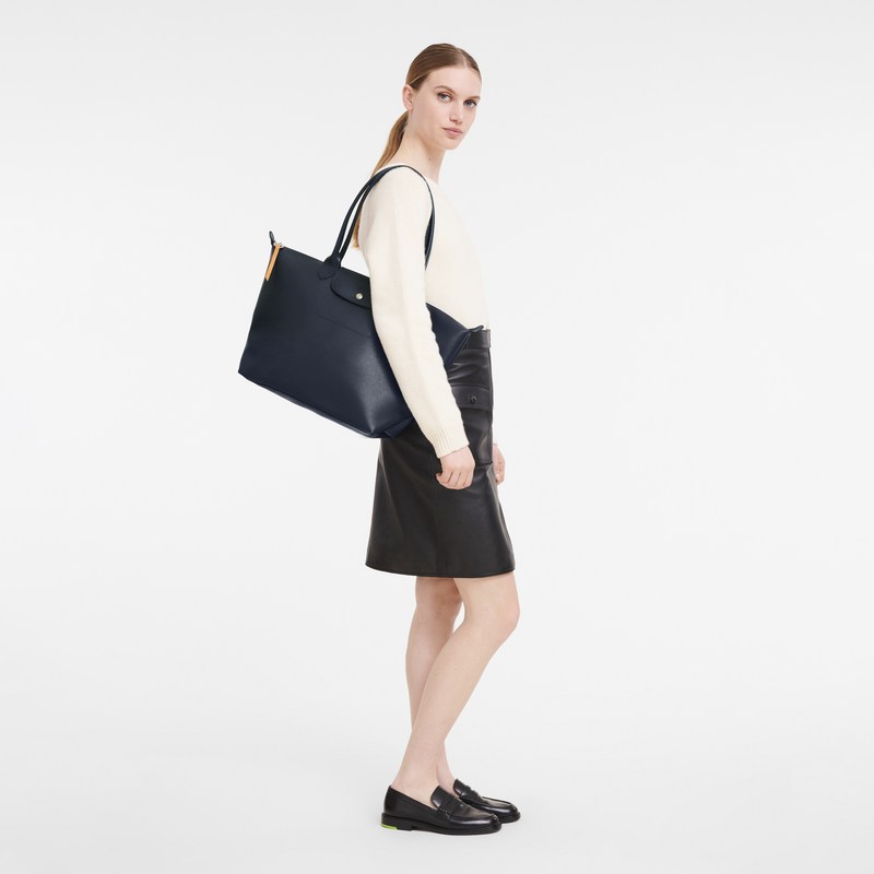 Longchamp Le Pliage City L Tote Bag Donkerblauw | BMEV94508