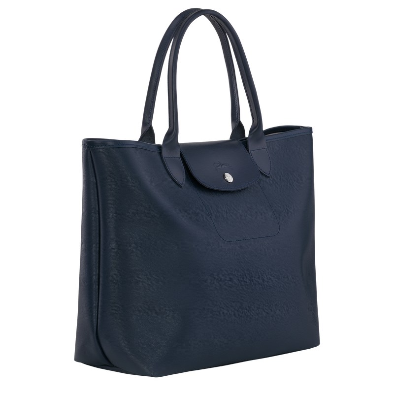 Longchamp Le Pliage City L Tote Bag Donkerblauw | CEWV34625