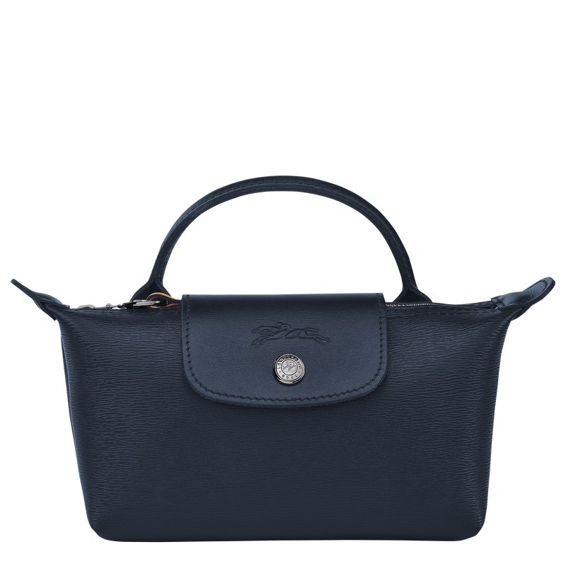 Longchamp Le Pliage City Pouch With Handle Donkerblauw | GALV50921