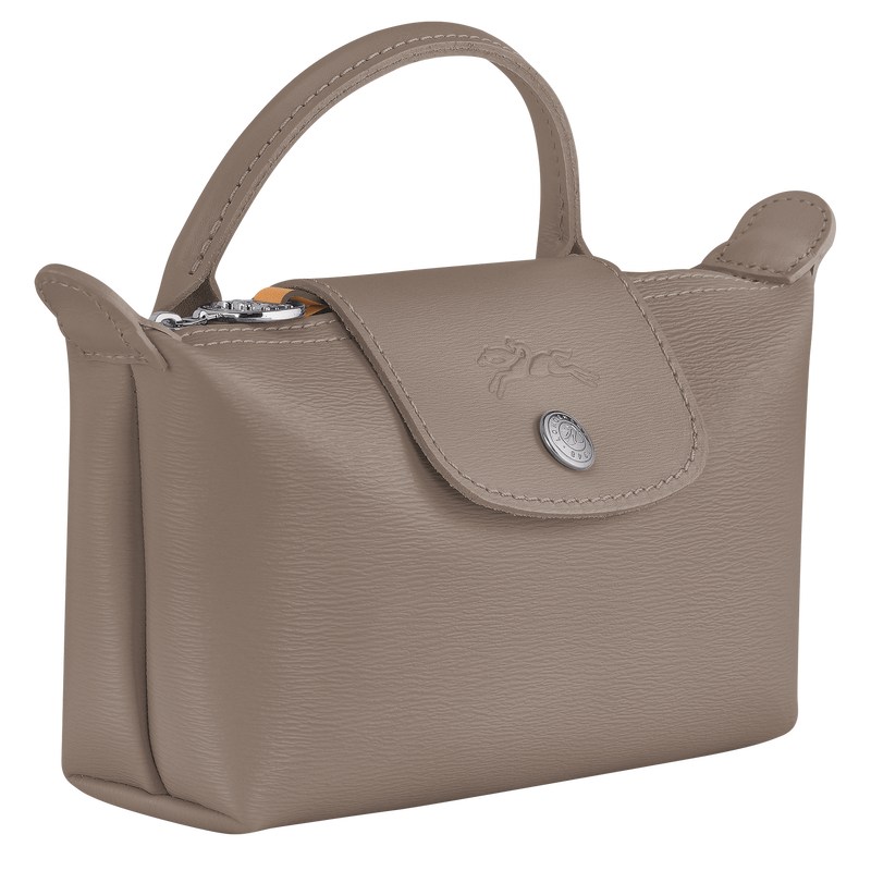 Longchamp Le Pliage City Pouch With Handle Taupe | NORV14537