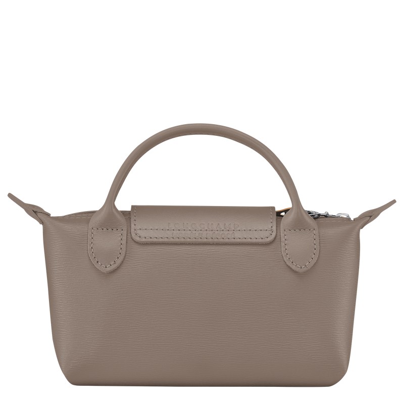 Longchamp Le Pliage City Pouch With Handle Taupe | NORV14537