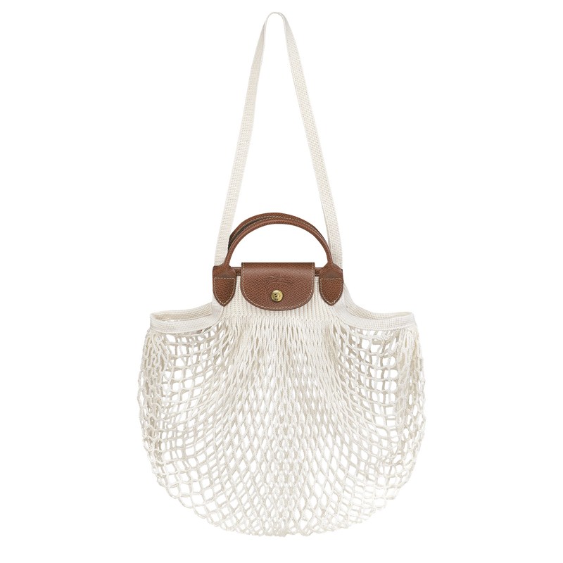 Longchamp Le Pliage Filet L Mesh Bag Ecru | LNCD52039