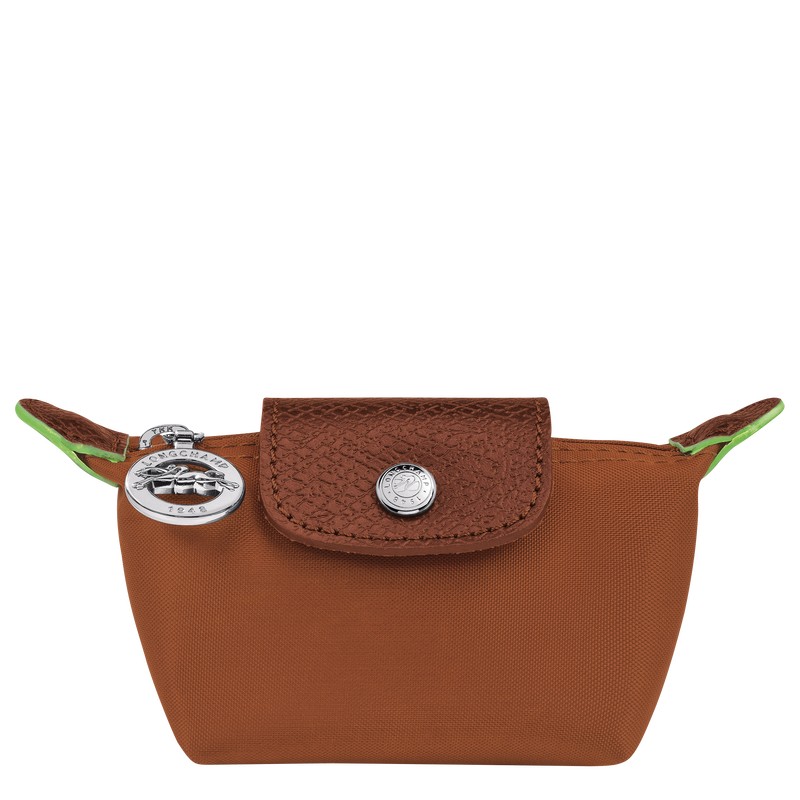 Longchamp Le Pliage Green Coin Purse Cognac | TREW35281