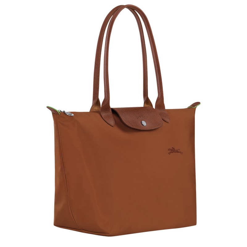 Longchamp Le Pliage Green L Tote Bag Cognac | TNBE04562