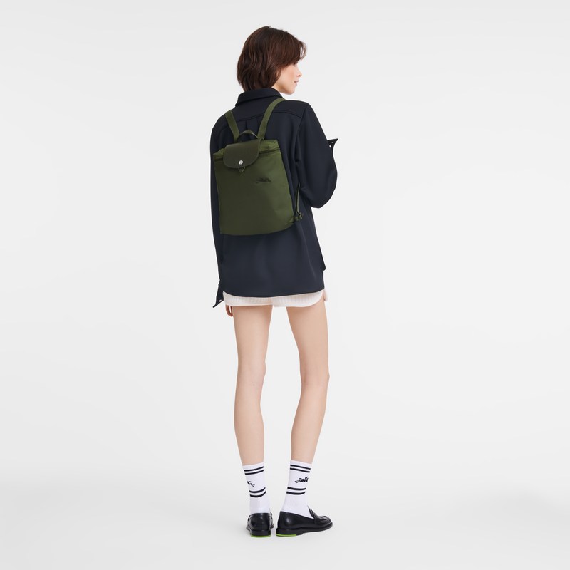 Longchamp Le Pliage Green M Backpack Forest | NTZC25081