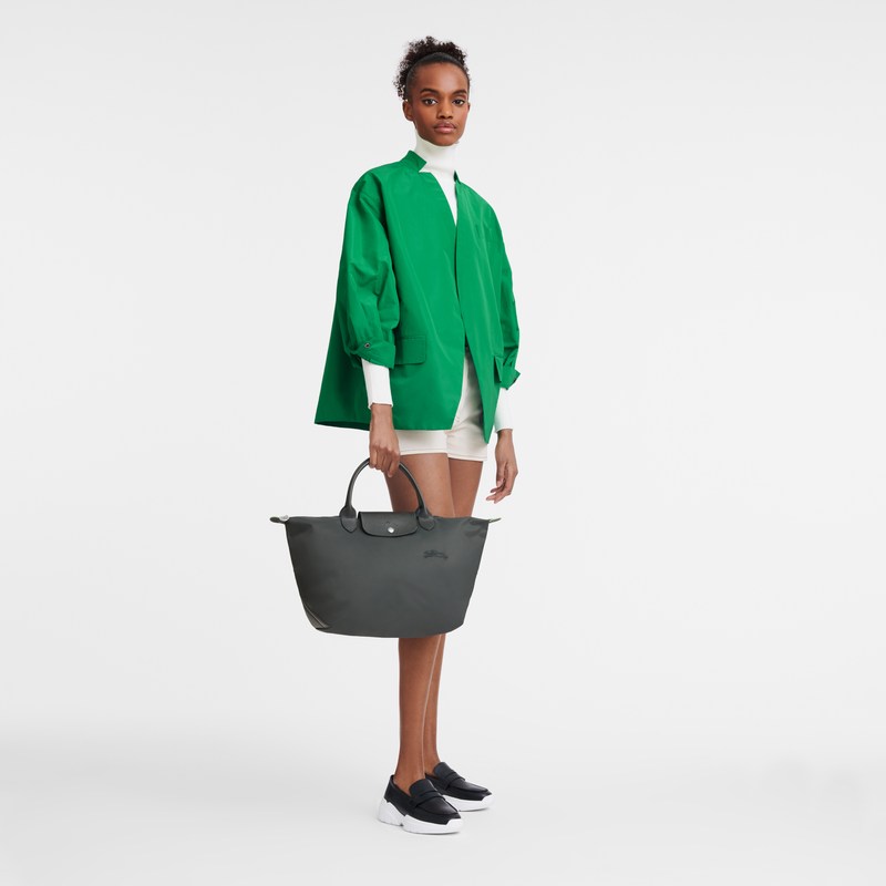 Longchamp Le Pliage Green M Handbag Graphite | VPAR23790