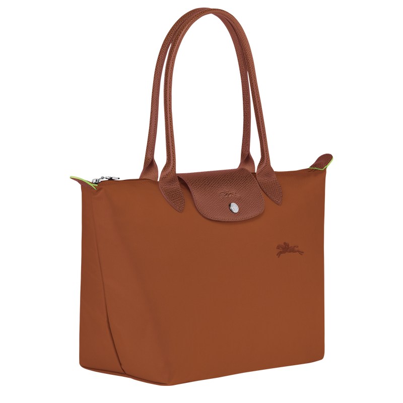 Longchamp Le Pliage Green M Tote Bag Cognac | IPWT46178