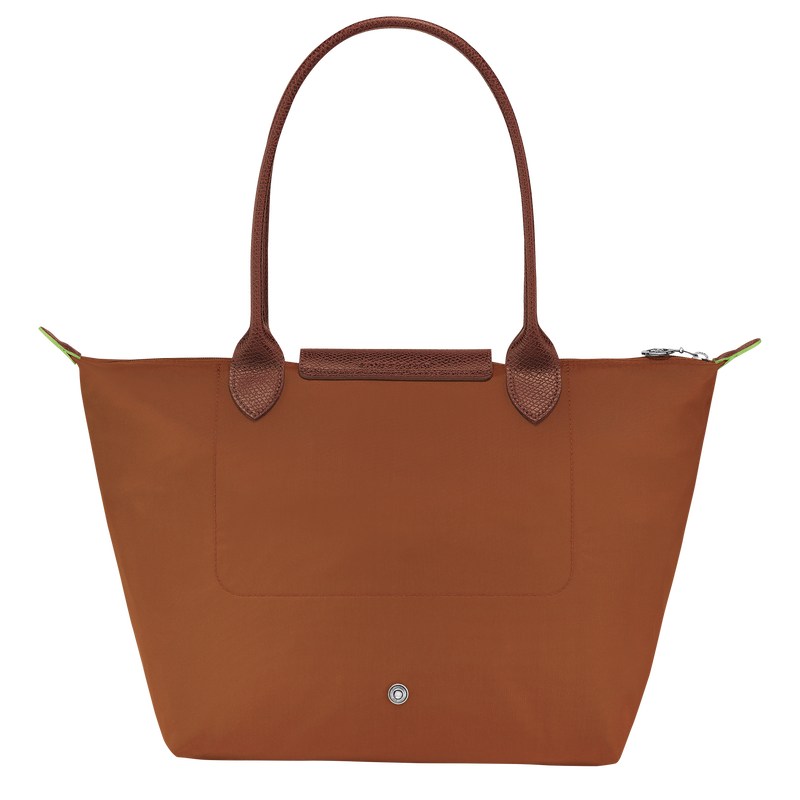 Longchamp Le Pliage Green M Tote Bag Cognac | IPWT46178