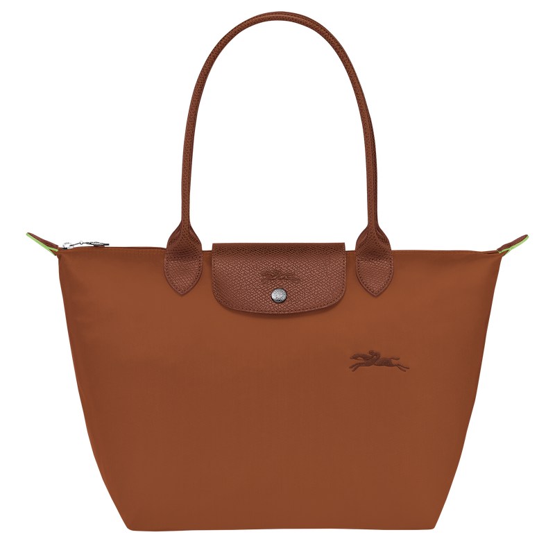 Longchamp Le Pliage Green M Tote Bag Cognac | IPWT46178