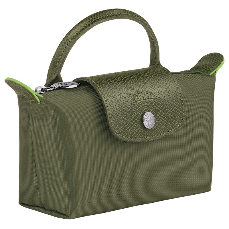 Longchamp Le Pliage Green Pouch With Handle Forest | INGH71293