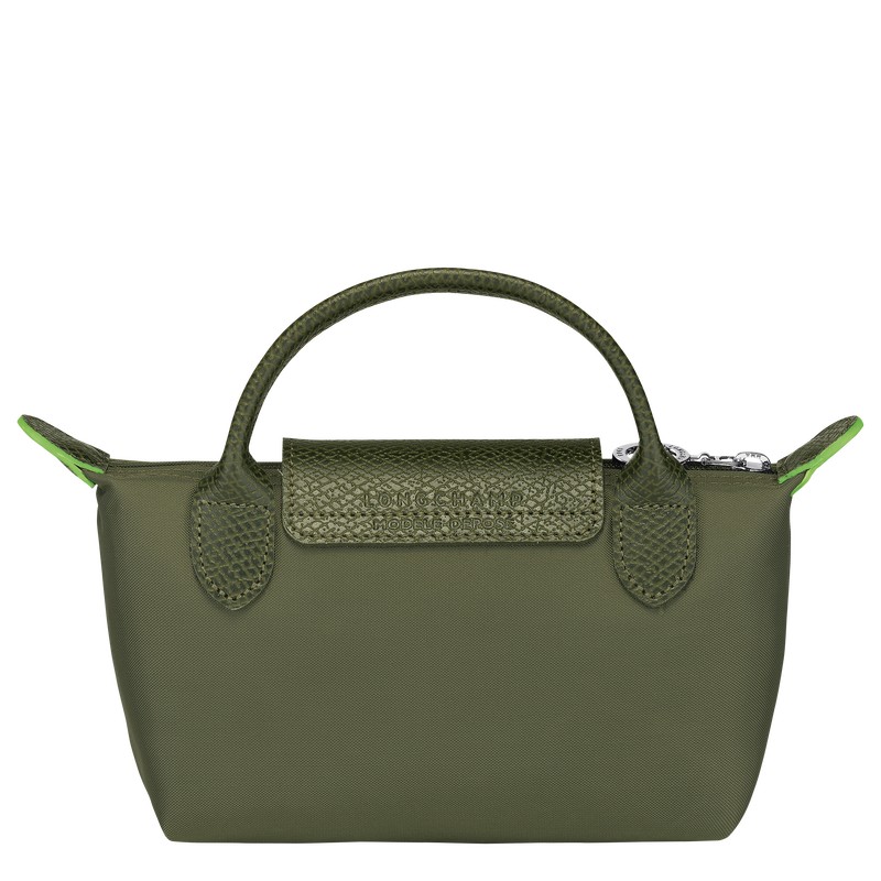 Longchamp Le Pliage Green Pouch With Handle Forest | INGH71293