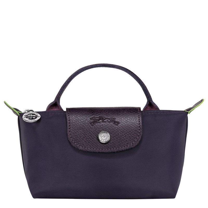 Longchamp Le Pliage Green Pouch With Handle Bilberry | BKSL37640