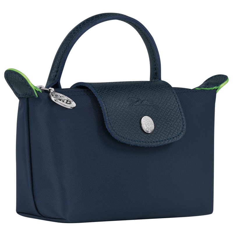 Longchamp Le Pliage Green Pouch With Handle Donkerblauw | IWQN71986