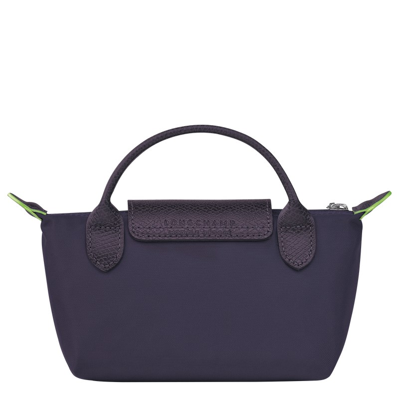 Longchamp Le Pliage Green Pouch With Handle Bilberry | ATKN82754