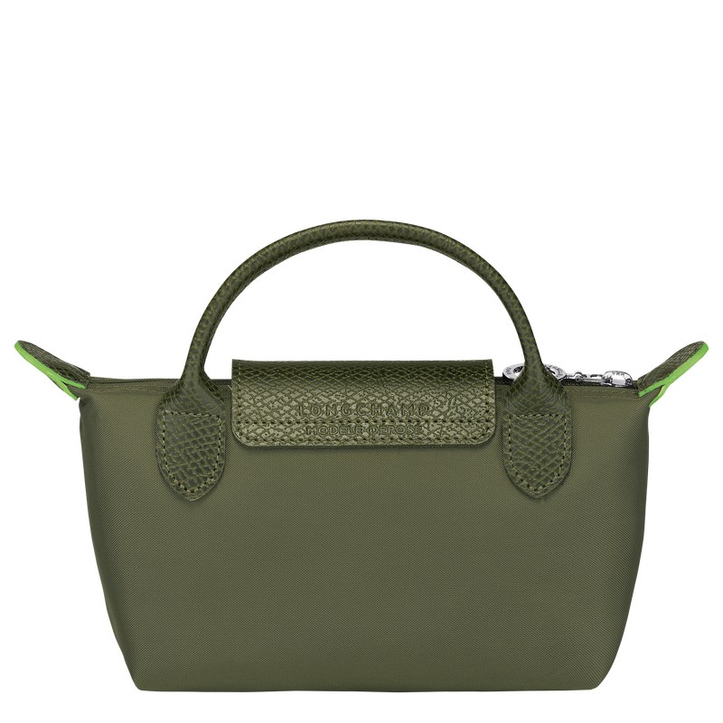 Longchamp Le Pliage Green Pouch With Handle Forest | SIYL78124