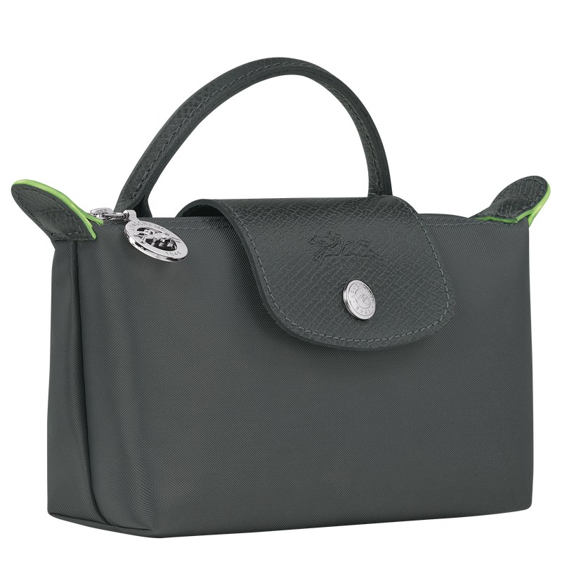 Longchamp Le Pliage Green Pouch With Handle Graphite | BMSG54712