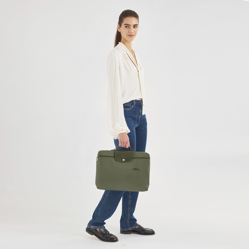 Longchamp Le Pliage Green S Briefcase Forest | KQYB81254