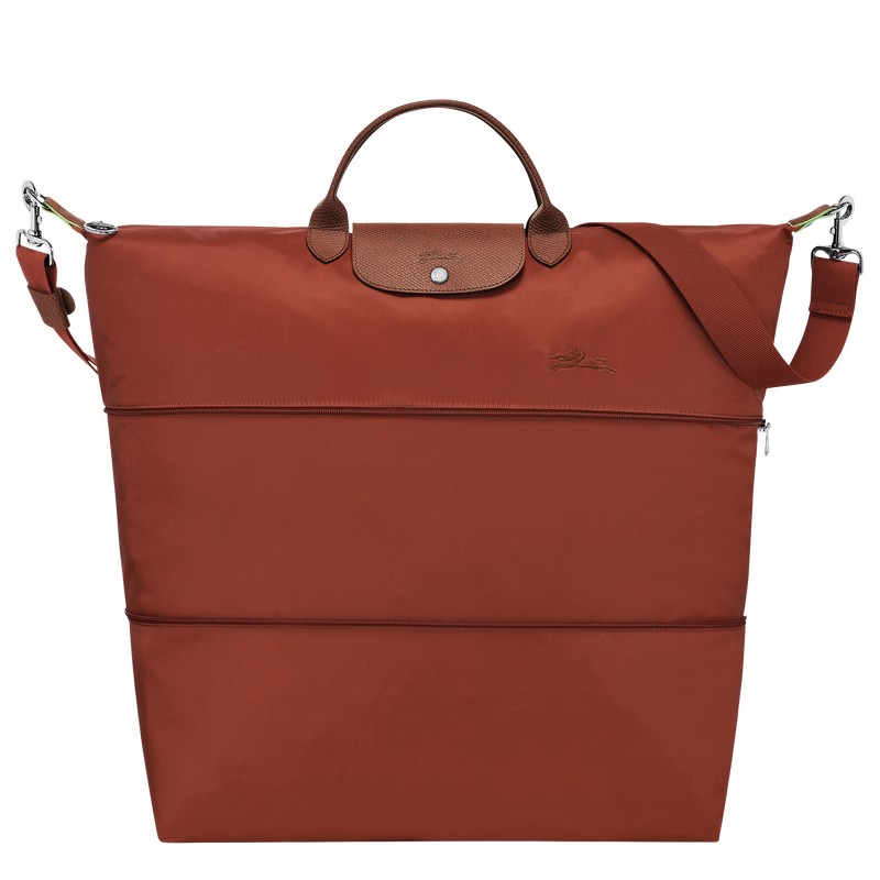 Longchamp Le Pliage Green Travel Bag Expandable Chestnut | GZML80451