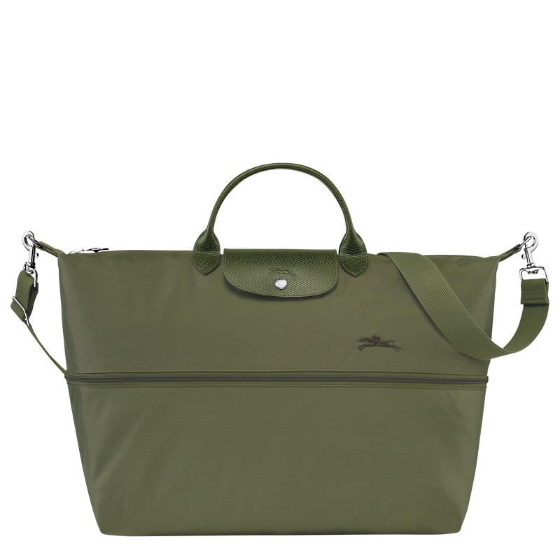 Longchamp Le Pliage Green Travel Bag Expandable Forest | UEOL73968