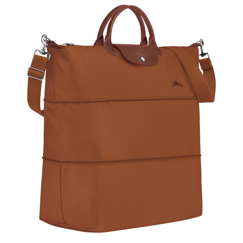 Longchamp Le Pliage Green Travel Bag Expandable Cognac | OIES48365