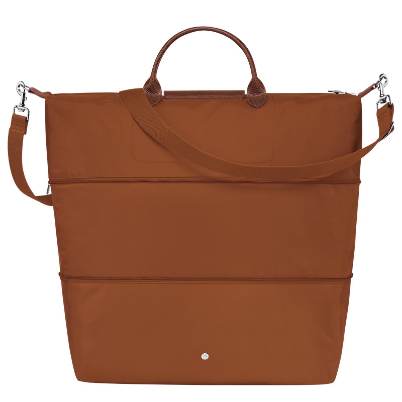 Longchamp Le Pliage Green Travel Bag Expandable Cognac | OIES48365