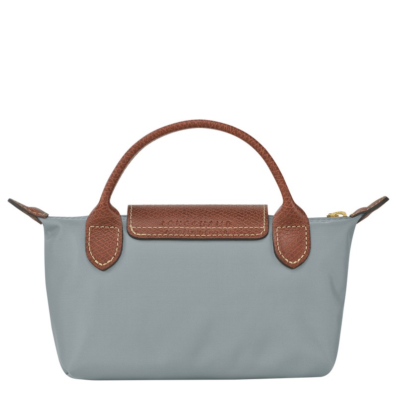 Longchamp Le Pliage Original Pouch With Handle Steel | DTOE78943