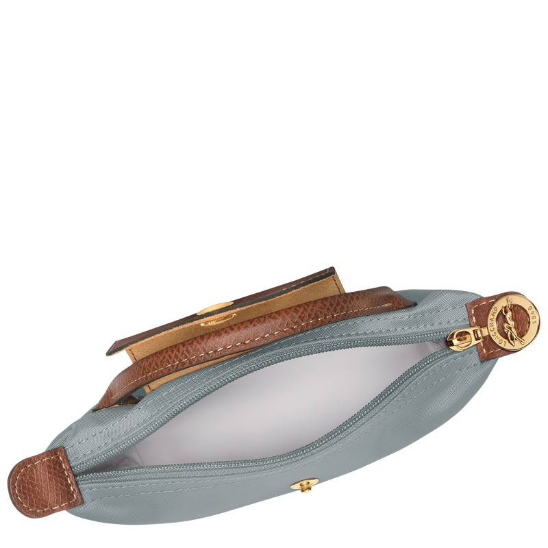 Longchamp Le Pliage Original Pouch With Handle Steel | DTOE78943