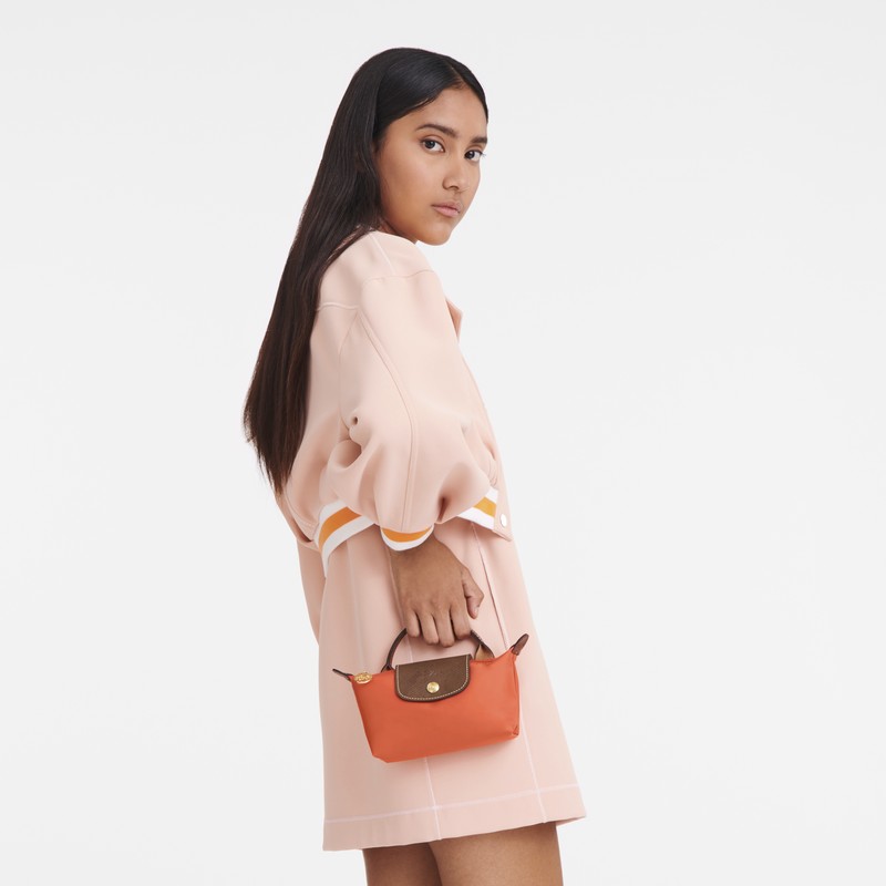 Longchamp Le Pliage Original Pouch With Handle Oranje | YDPO87103