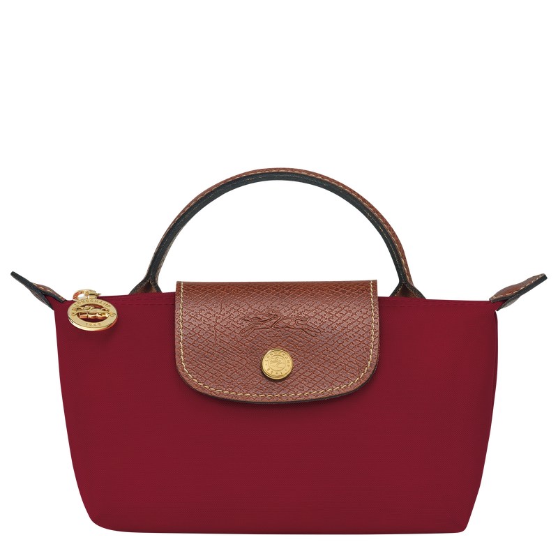 Longchamp Le Pliage Original Pouch With Handle Rood | UGOB60791